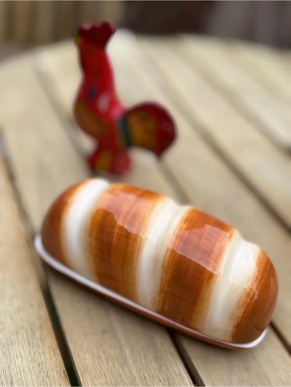 French Bread Tea Party Decorative butter dish whimsy kitchen decor
